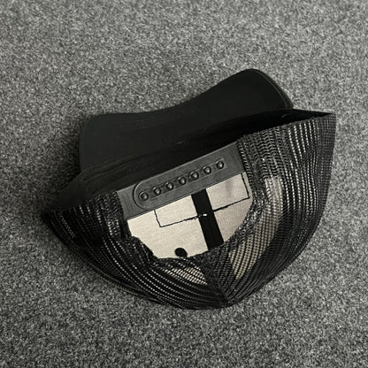 Blackout American Flag Trucker Cap – Full Black