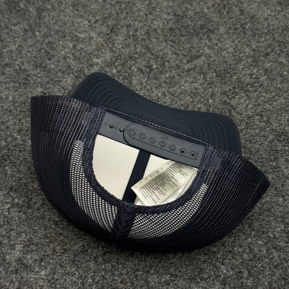 Khaki and Navy Blue Mesh Trucker Cap
