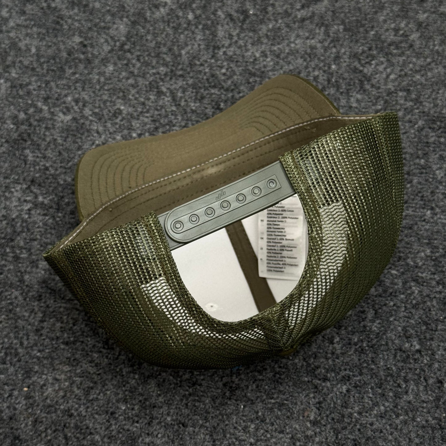 White and Olive Green Mesh Trucker Cap