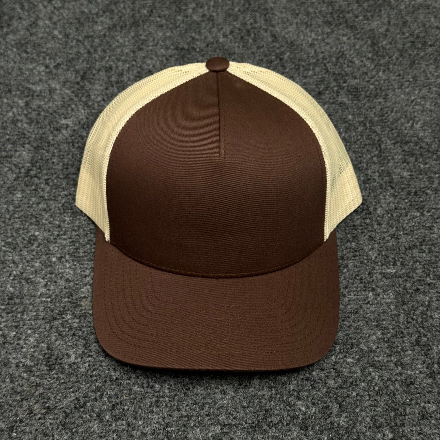 Brown and Khaki Mesh Trucker Cap
