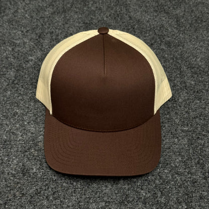 Brown and Khaki Mesh Trucker Cap