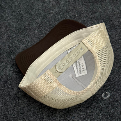 Brown and Khaki Mesh Trucker Cap