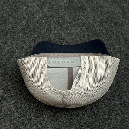 Navy Blue and Khaki Mesh Trucker Cap