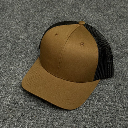 Brown and Black Mesh Trucker Cap