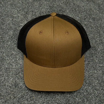 Brown and Black Mesh Trucker Cap