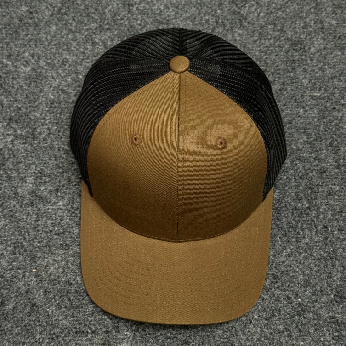 Brown and Black Mesh Trucker Cap
