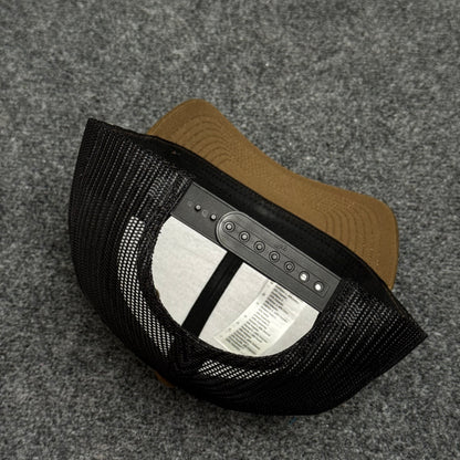 Brown and Black Mesh Trucker Cap