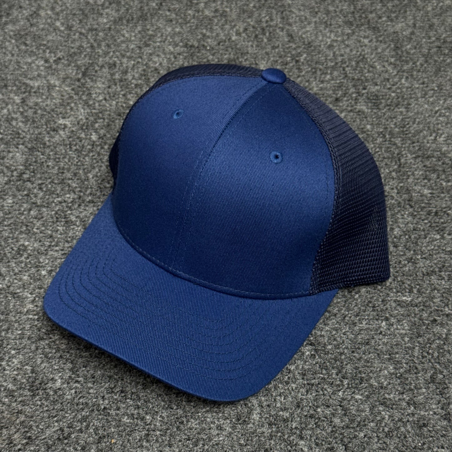 Solid Navy Blue Mesh Trucker Cap