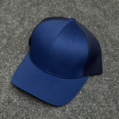 Solid Navy Blue Mesh Trucker Cap