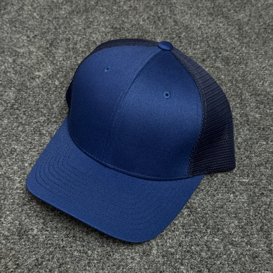 Solid Navy Blue Mesh Trucker Cap