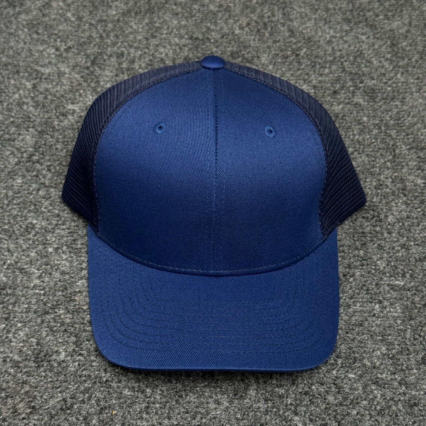 Solid Navy Blue Mesh Trucker Cap