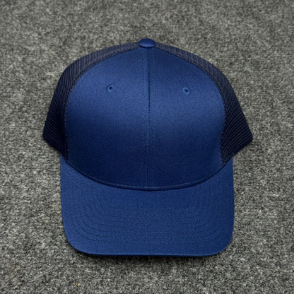 Solid Navy Blue Mesh Trucker Cap