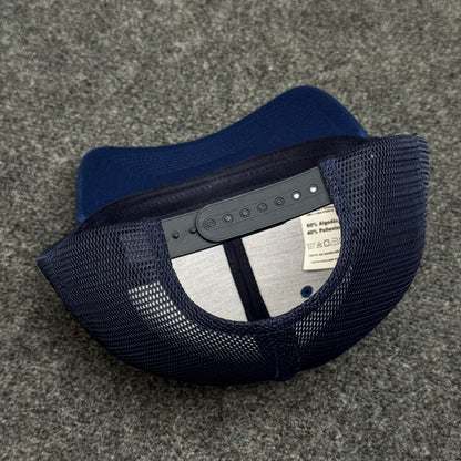 Solid Navy Blue Mesh Trucker Cap