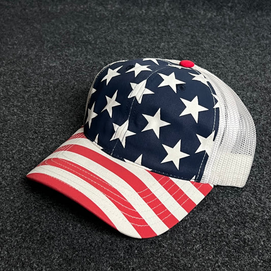 American Flag Mesh Trucker Cap – Stars & Stripes Design