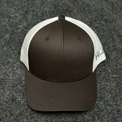Coffee and White Mesh Trucker Cap