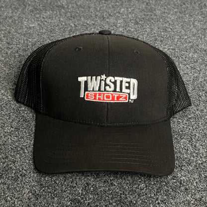 Twisted Shotz Mesh Trucker Cap – Black & Red Logo