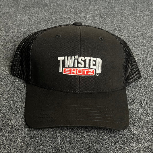 Twisted Shotz Mesh Trucker Cap – Black & Red Logo
