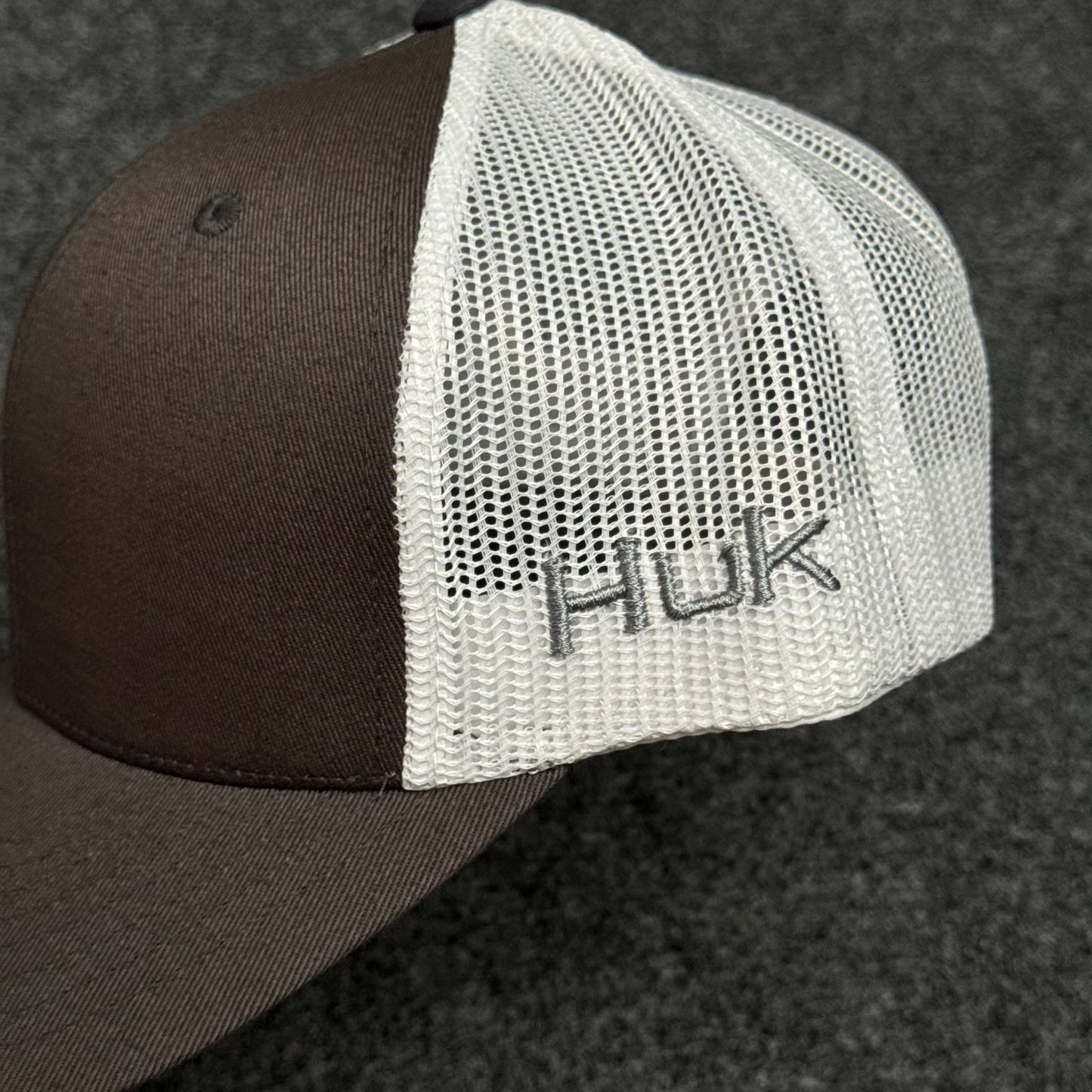 Coffee and White Mesh Trucker Cap