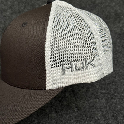 Coffee and White Mesh Trucker Cap