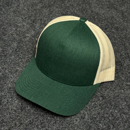 Dark Green and Khaki Mesh Trucker Cap