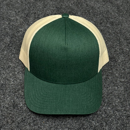 Dark Green and Khaki Mesh Trucker Cap