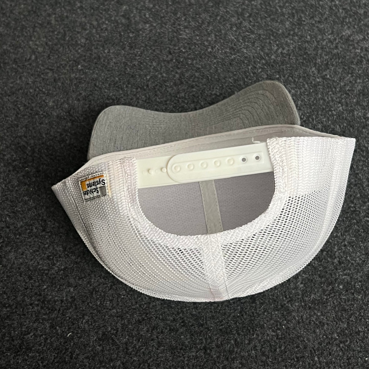 Gray & White Mesh Trucker Cap – Minimalist Shades Design