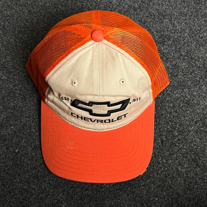 Chevrolet Mesh Trucker Cap – Orange & Cream Snapback Edition