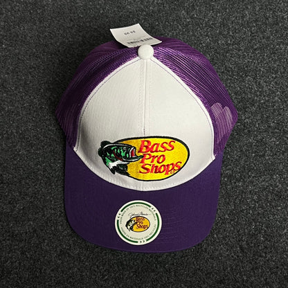 Bass Pro Shops Mesh Trucker Cap – Purple & White Edition