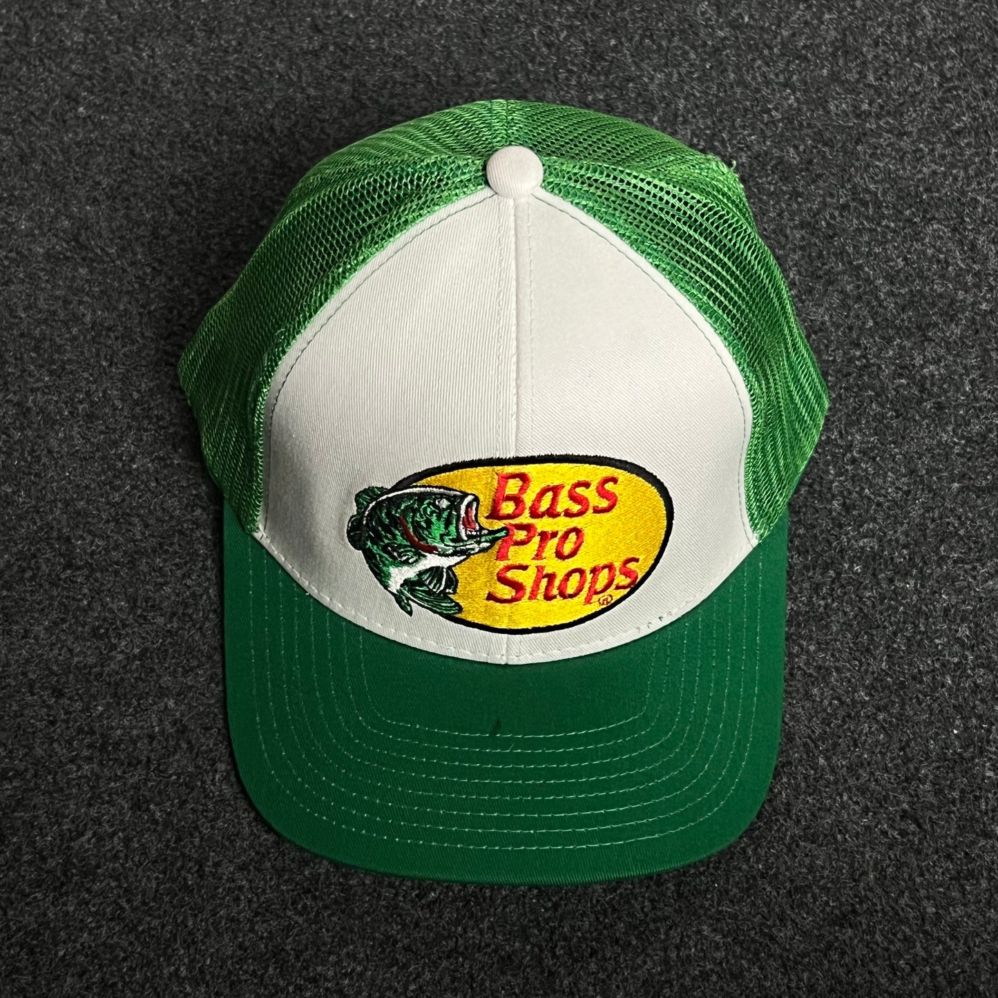 Bass Pro Shops Mesh Trucker Cap – Classic Green & White