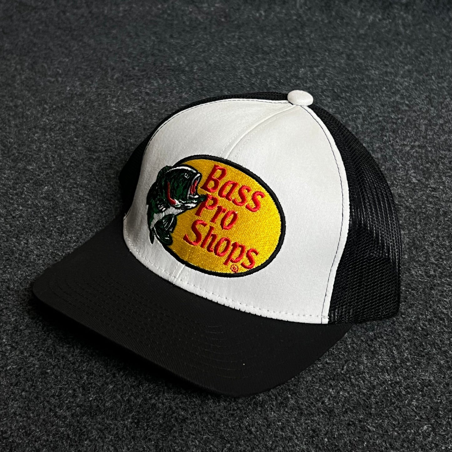Bass Pro Shops Mesh Trucker Cap – Black & White Edition