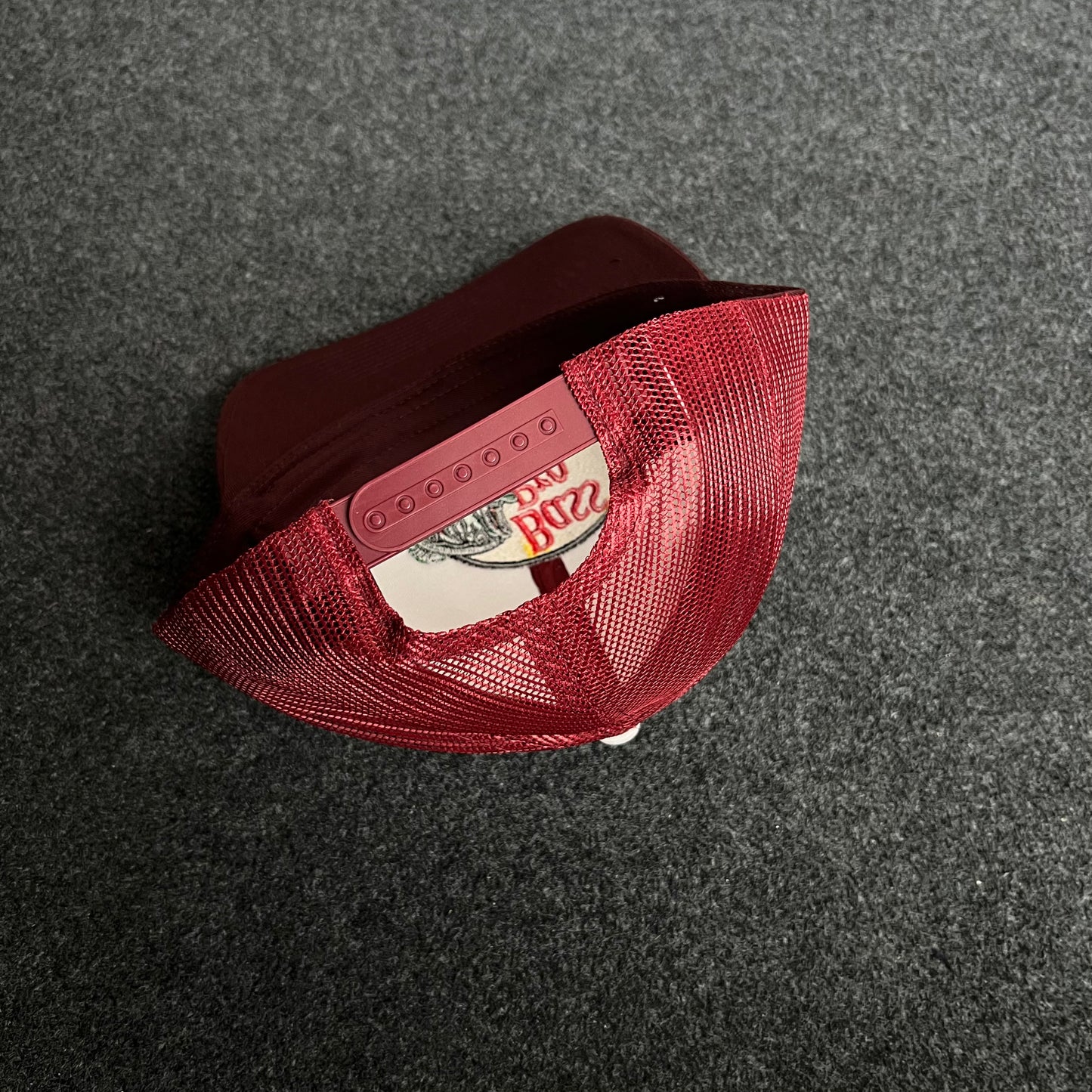 Bass Pro Shops Mesh Trucker Cap – Burgundy & White Edition