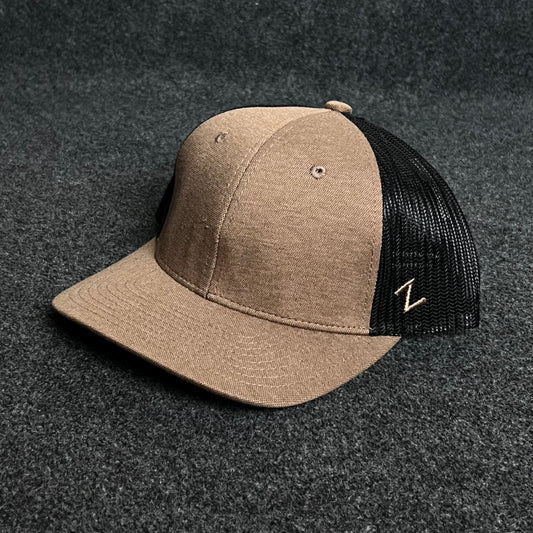 Mesh Trucker Cap – Taupe & Black Edition