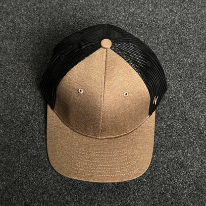 Mesh Trucker Cap – Taupe & Black Edition