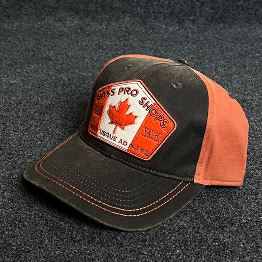 Bass Pro Shops Baseball Cap – Charcoal & Burnt Orange (Canada Patch)