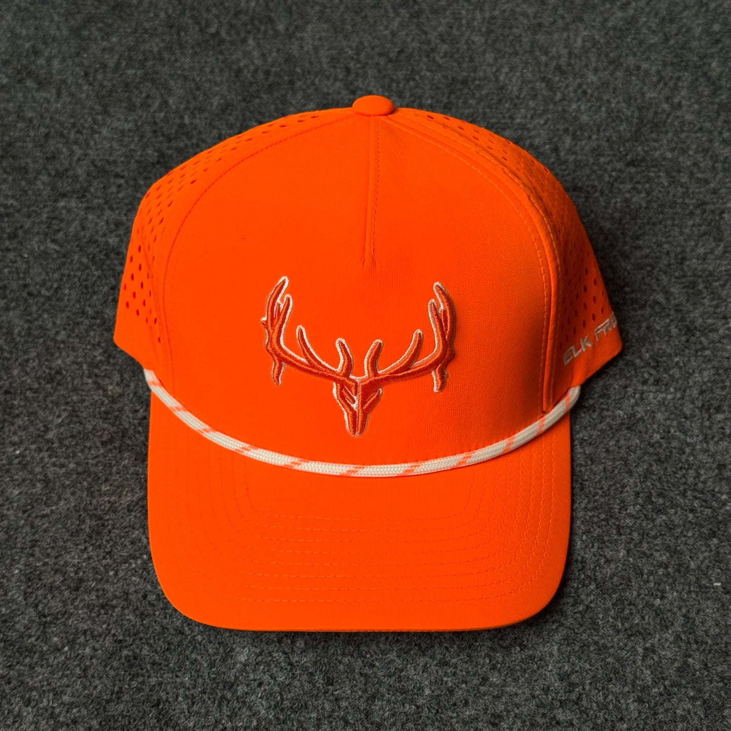 Elk Freak PRO Logo Rope Trucker Cap in Blaze Orange