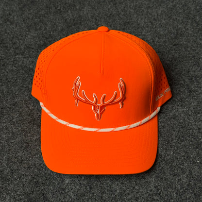 Elk Freak PRO Logo Rope Trucker Cap in Blaze Orange