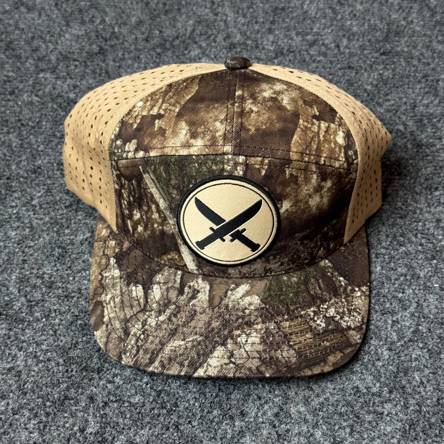 Camo and Tan Crossed Knives Performance Cap