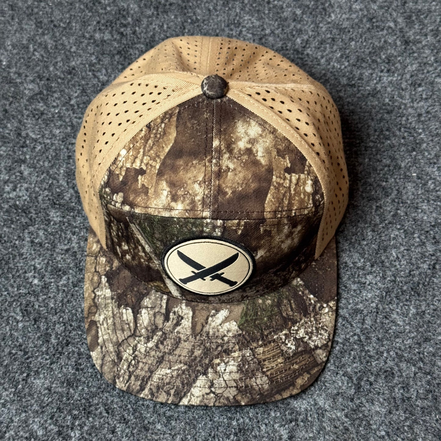 Camo and Tan Crossed Knives Performance Cap
