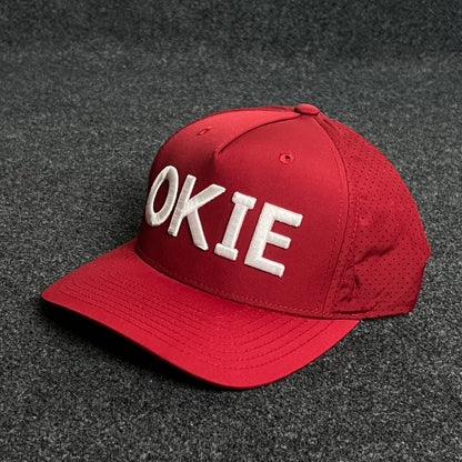 OKIE Mesh Trucker Baseball Cap – Red & White Edition
