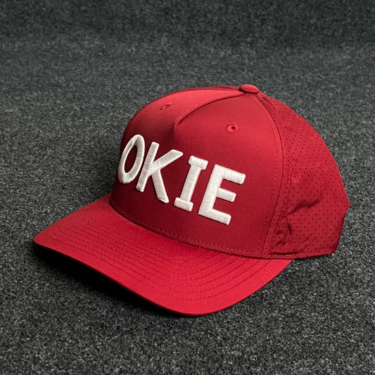 OKIE Mesh Trucker Baseball Cap – Red & White Edition
