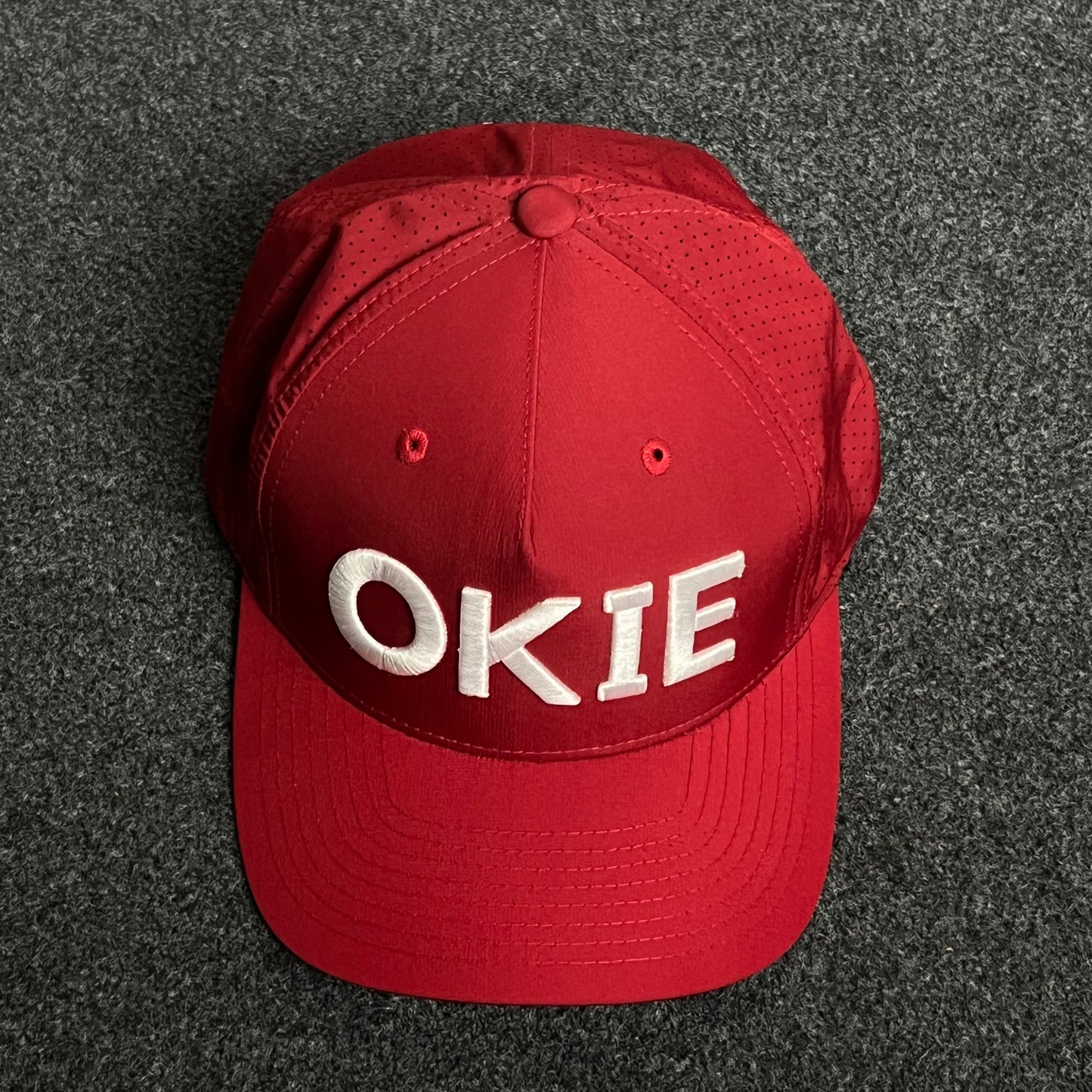 OKIE Mesh Trucker Baseball Cap – Red & White Edition