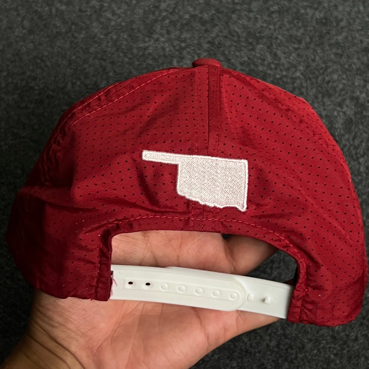 OKIE Mesh Trucker Baseball Cap – Red & White Edition