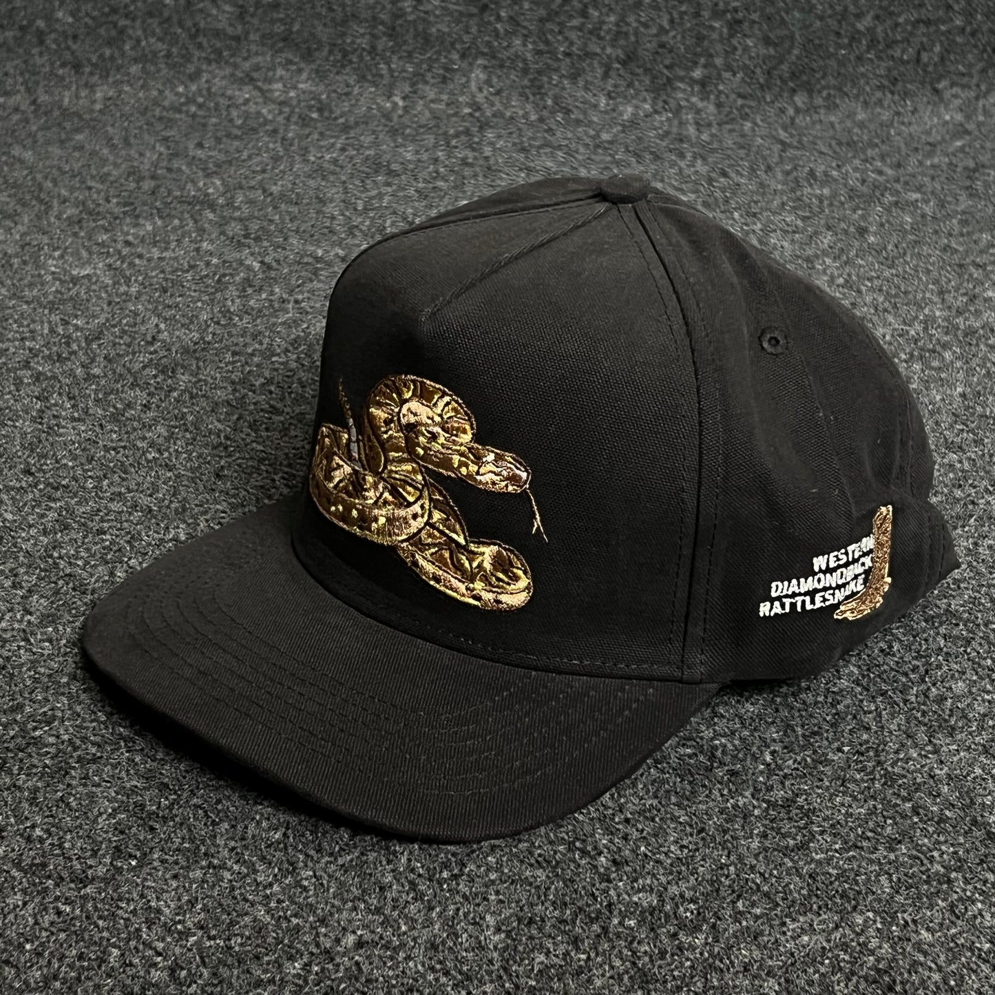 Snake Graphic Baseball Cap – Black (“DON’T TREAD ON ME”)