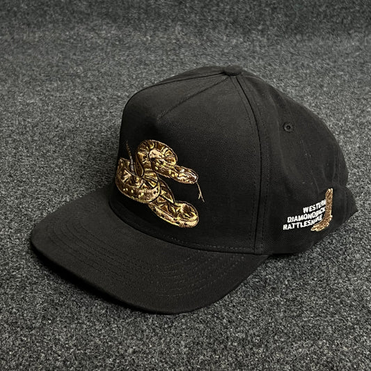 Snake Graphic Baseball Cap – Black (“DON’T TREAD ON ME”)