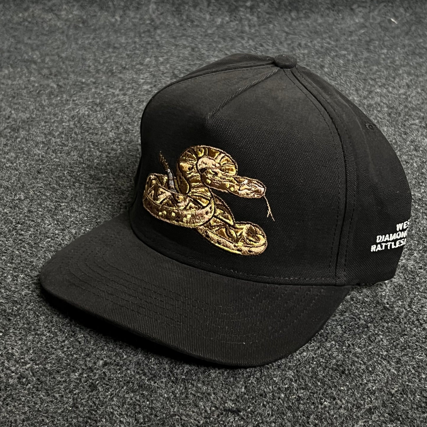 Snake Graphic Baseball Cap – Black (“DON’T TREAD ON ME”)