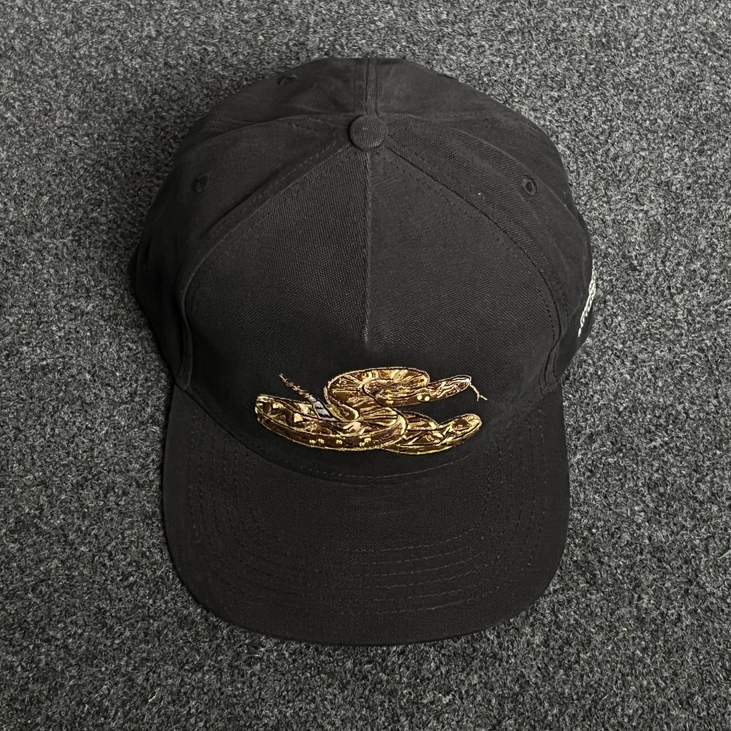 Snake Graphic Baseball Cap – Black (“DON’T TREAD ON ME”)