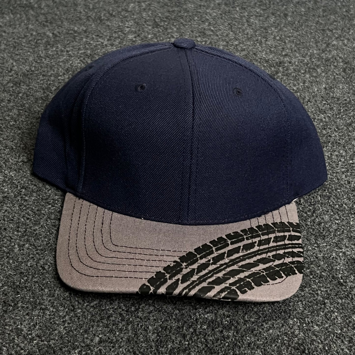 Baseball Cap – Navy with Gray Tire-Tread Brim