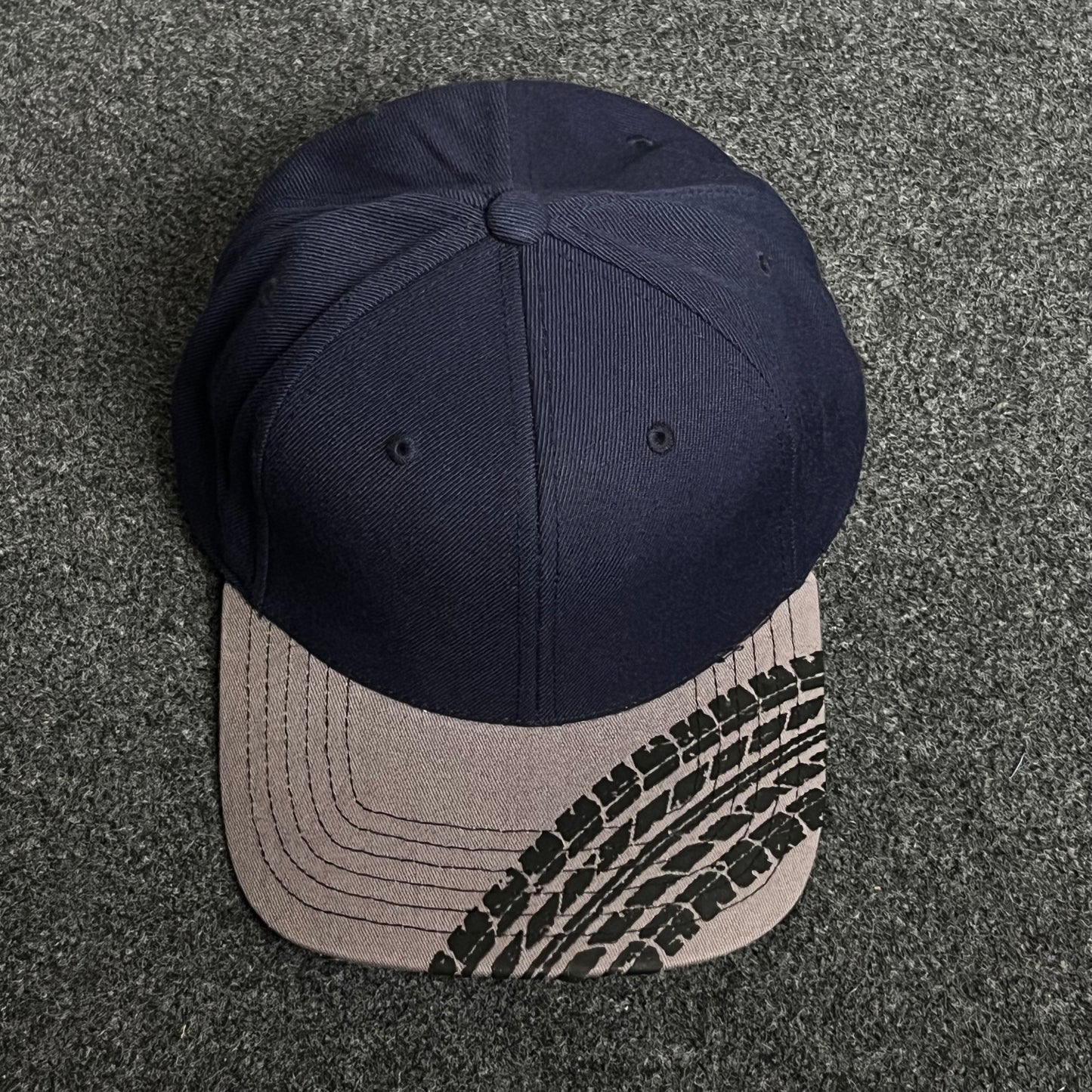 Baseball Cap – Navy with Gray Tire-Tread Brim