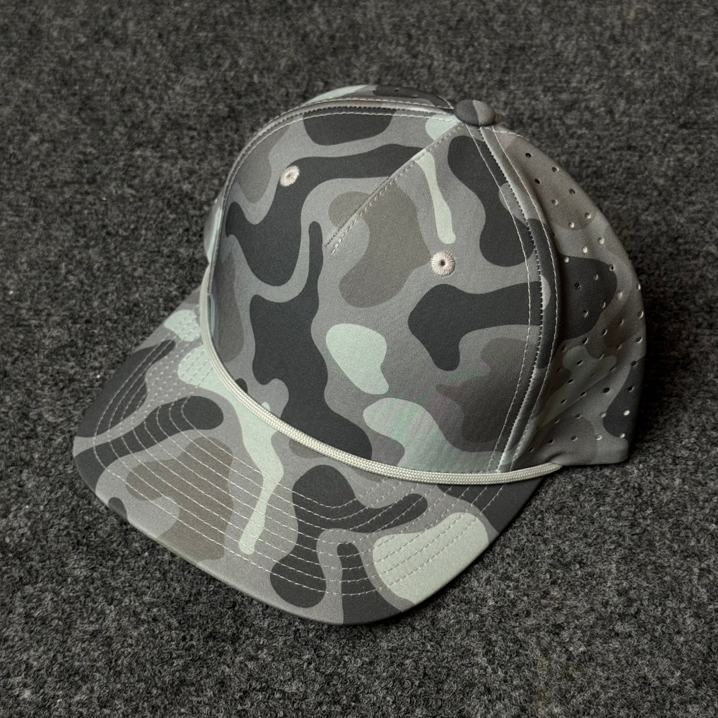 PRO Performance Rope Trucker Cap with  Grey and Charcoal Urban Camo