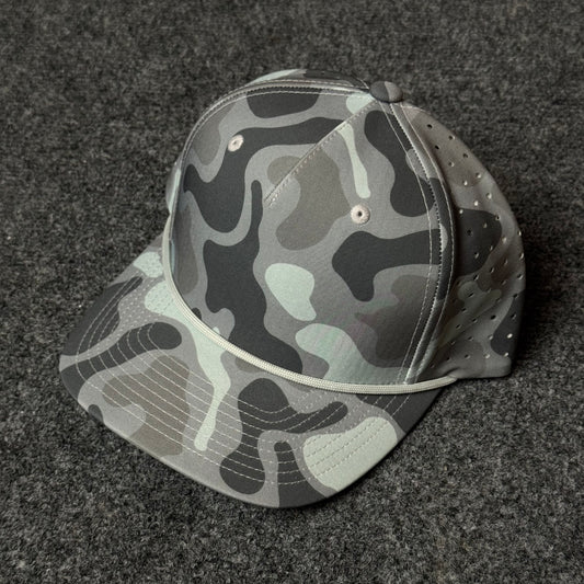 PRO Performance Rope Trucker Cap with  Grey and Charcoal Urban Camo